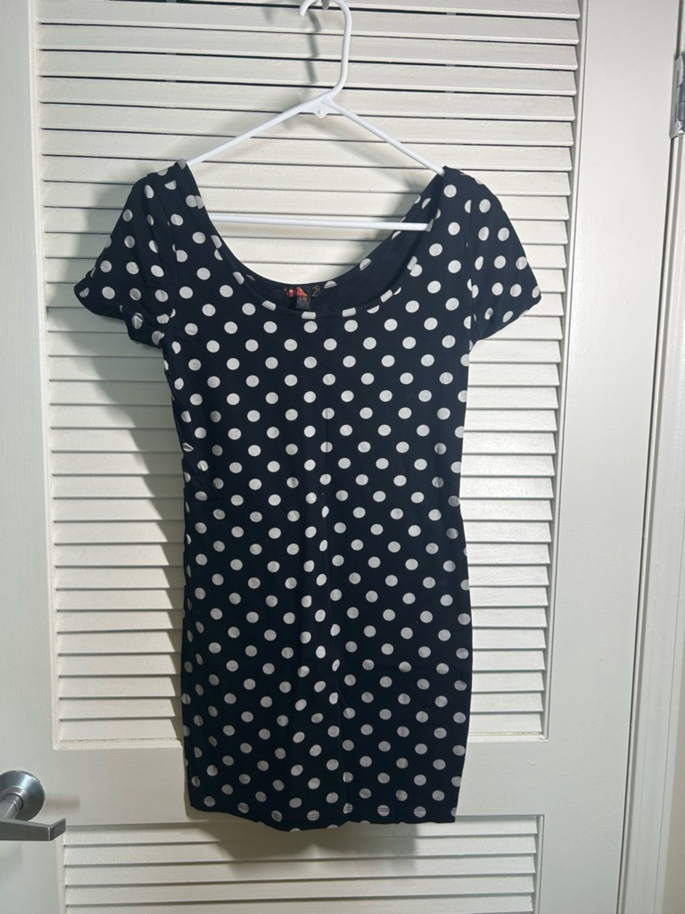 Forever 21 Navy Mini Dress with White Polka Dots